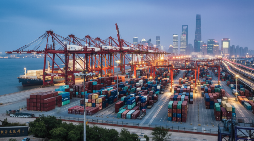 Aerial view of the Port of Shanghai
